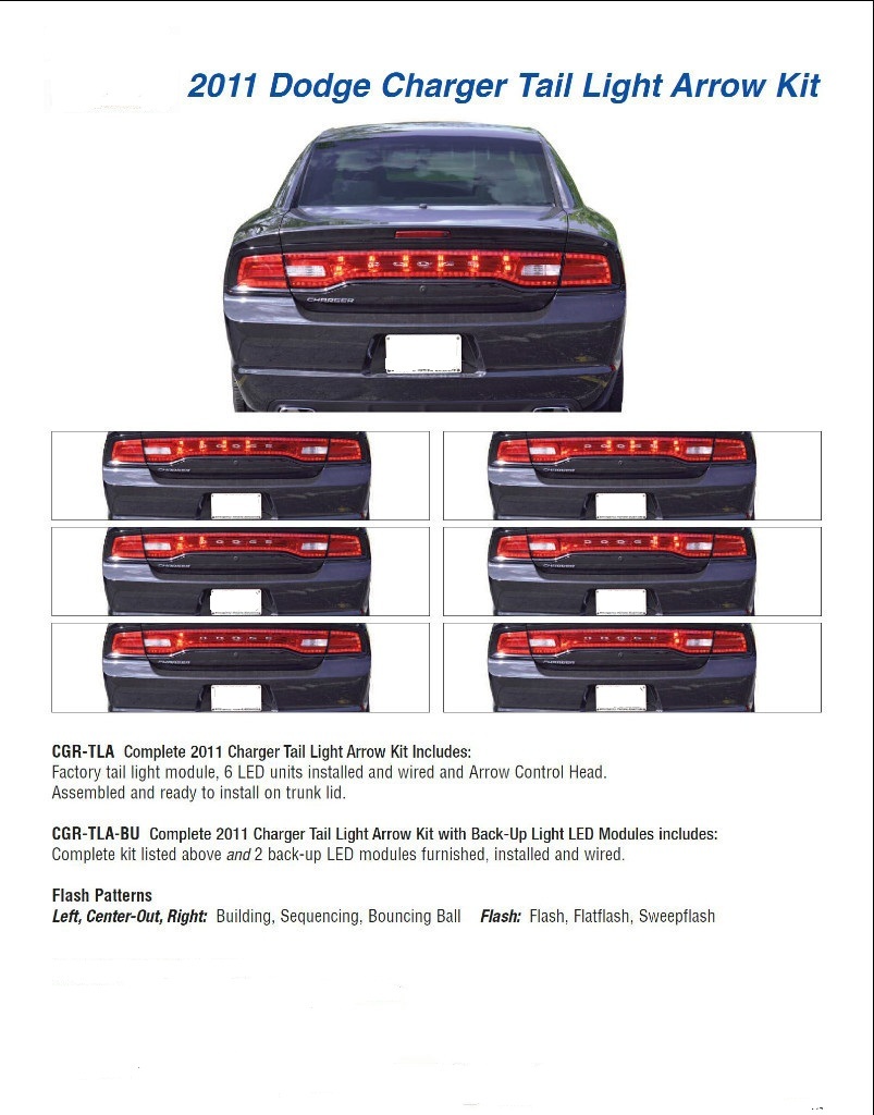 2011 Newer Dodge Charger Tail Light Arrow Kit